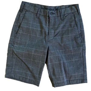 Hurley Boys Grey Flat Front Pocket Shorts Size 26W